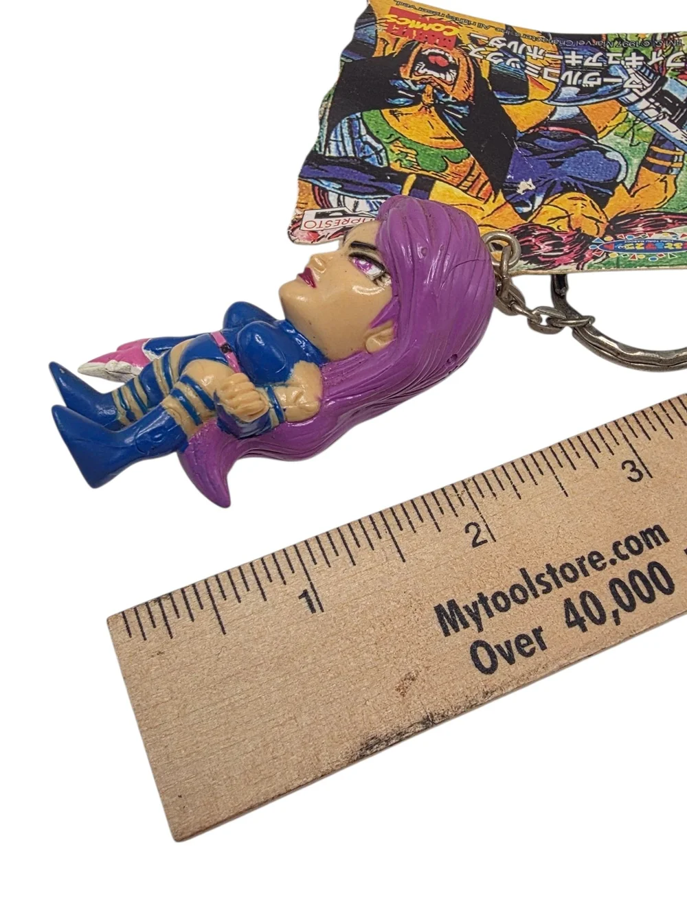 Vintage 1997 Banpresto Marvel Comics X-Men Psylocke Figure Keychain Japan Tag